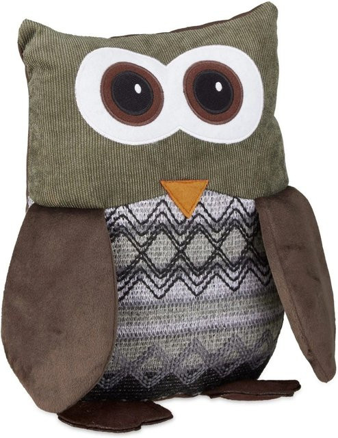 Relaxdays Türstopper Eule aus Polyester in Braun, B/T/H: 24 x 14 x 14 cm - Bild 1