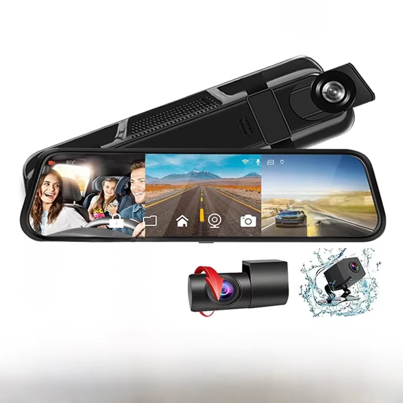 3-Kanal Dashcam mit 10 Zoll OLED-Display, Full HD Auflösung, WiFi und GPS, Rückspiegel Dashcam für dein Auto in Schwarz - Bild 6
