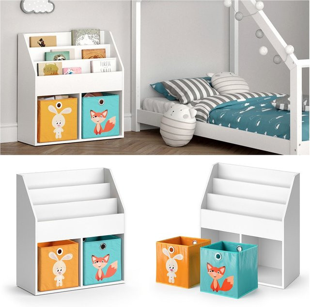 Vicco Kinderregal Luigi als Bücherregal und Spielzeugablage mit Faltboxen für dein Kinderzimmer - Bild 1