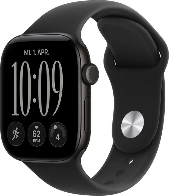 Apple Smartwatch, GPS, 46 mm, Aluminium, Schwarz, Silikon - Bild 1