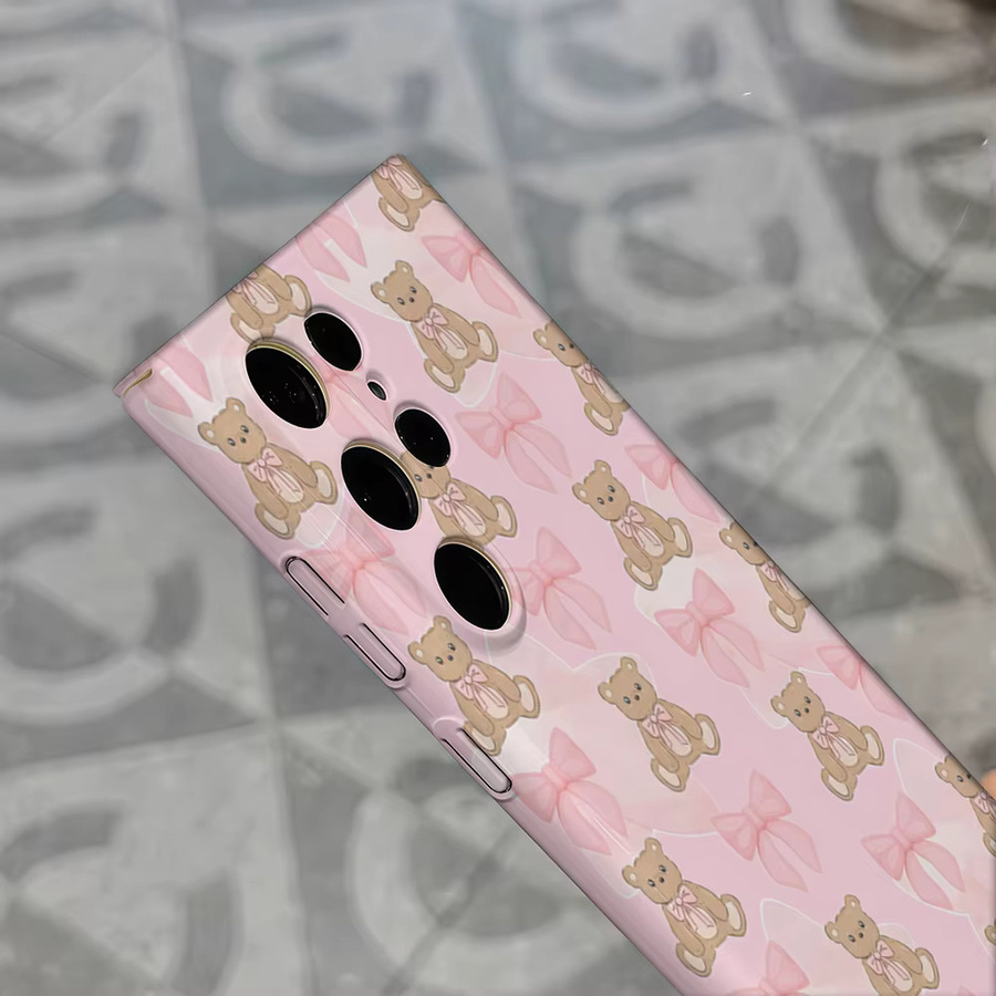 Blush Bears Stoßfeste Handyhülle für Samsung Galaxy S25 Ultra, S24, S23 Ultra und S23 Plus in Pink mit robuster Doppelschicht-Rückabdeckung - Bild 4