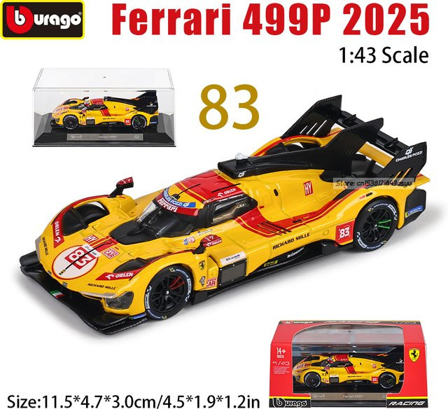 Bburago Ferrari 499P Nr. 83 Ye Yifei, Rennwagen-Modell, 1:43, ab 14 Jahren - Bild 1