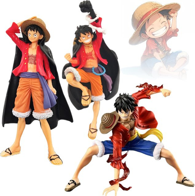 Bandai One Piece Luffy mit Umhang, Actionfigur, 3-teiliges Set - Bild 1