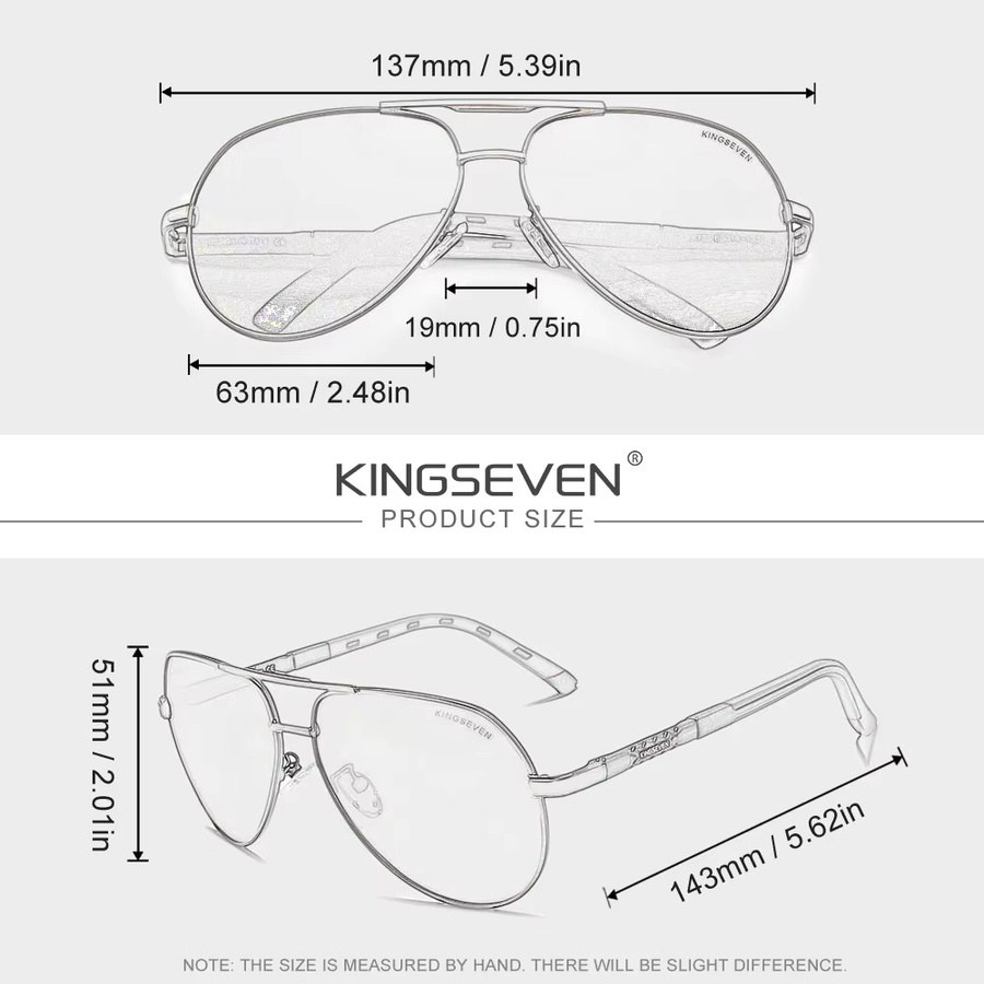 KINGSEVEN Sonnenbrille Aviator, Vollrand, Metall, Männer - Bild 2