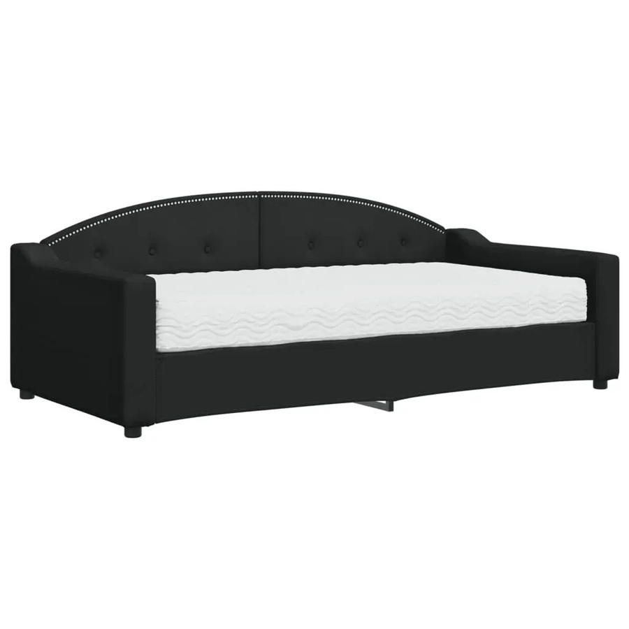 vidaXL Tagesbett mit Matratze Schwarz Stoff B/T/H: 190 x 90 x 75 cm - Bild 2