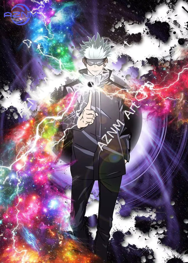 KAYOU Wandkunst Leinwandgemälde Satoru Gojo aus Jujutsu Kaisen als modernes Anime Poster für dein Wohnzimmer oder Schlafzimmer - Bild 3