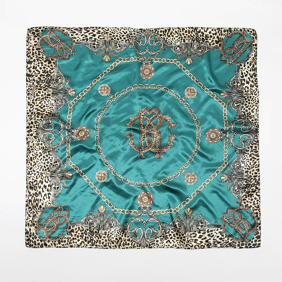 LAVEN Schal Satin Seide, Leopard Print, Damen, 90*90 cm - Bild 2