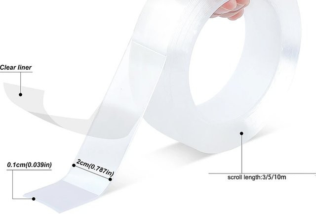 Transparentes Nano Doppelseitiges Klebeband als Wasserdichte Silikon Dichtung für Waschbecken und Lücken - Bild 1