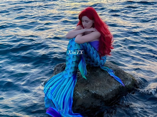 XinTX Meerjungfrauenflossen-Badeanzug, Cosplay-Kostüm, Mädchen - Bild 1