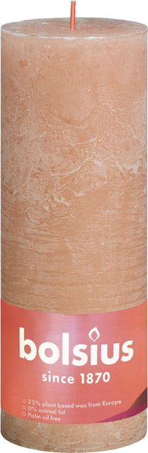 Bolsius Rustik-Kerze Shine XXL in Nebliges Rosa, Durchmesser: 10 cm, Höhe: 30 cm - Bild 1