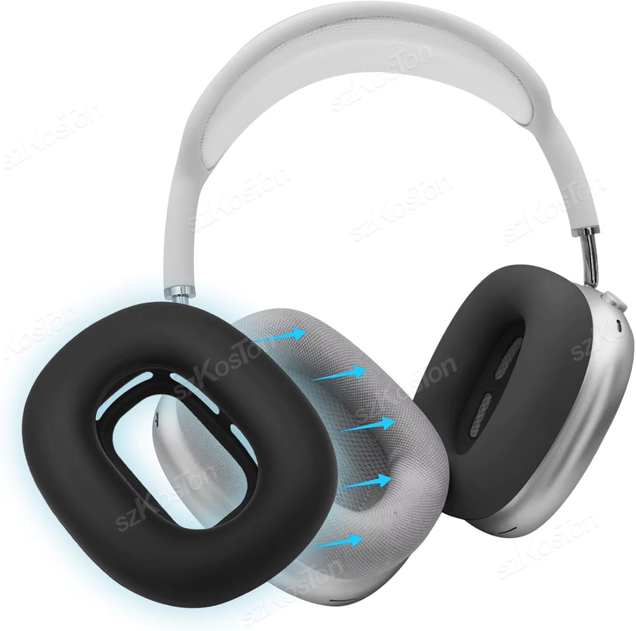 Schutzhülle für Apple AirPods Max Ohrpolster aus weichem Silikon, schweißfest und waschbar, in Blau oder Schwarz - Bild 3