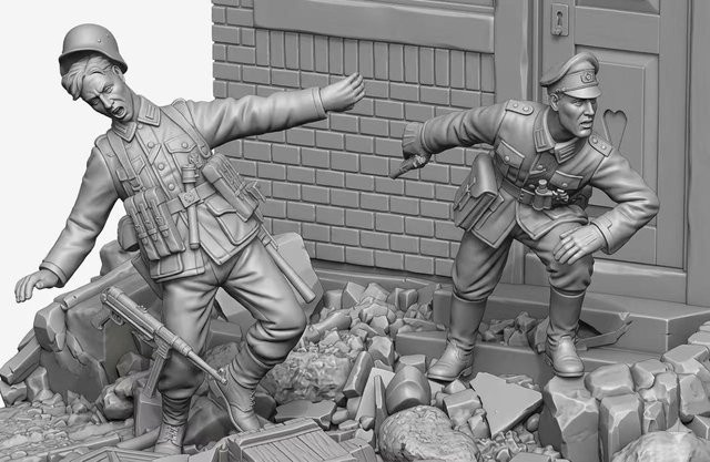BAANFU Soldatenfiguren-Bausatz, Straßenkampf, Maßstab 1:35, unmontiert, unbemalt - Bild 1
