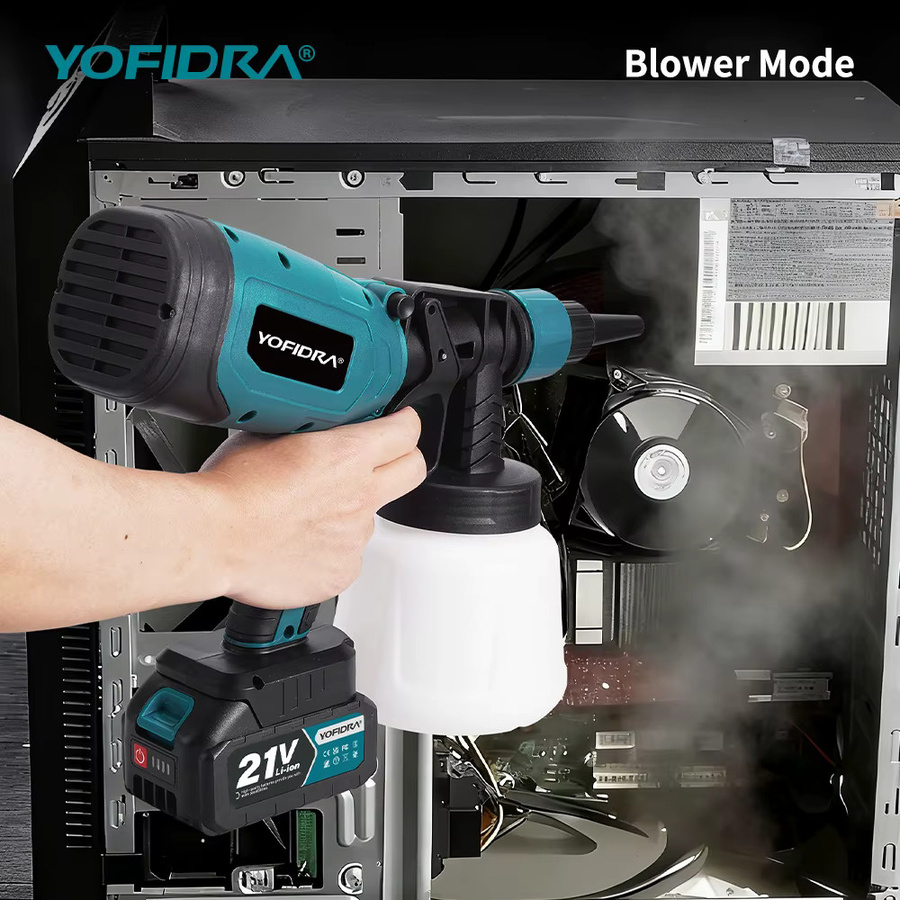 YOFIDRA Elektrische Spritzpistole Kabellose Farbspritzpistole mit 1000 ml Volumen und 66000 RPM für Makita Akku - Bild 5