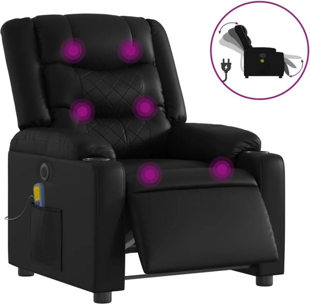 vidaXL Massagesessel Elektrisch Schwarz Kunstleder Modell 13 - Bild 1