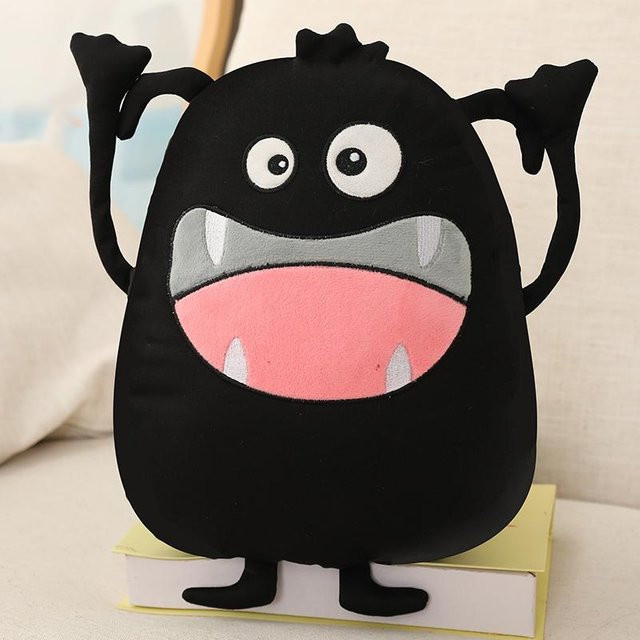 Yiran toy Niedliches Monster Plüschtier, Schwarz, 35cm - Bild 1