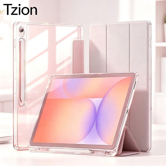 Samsung Galaxy Tab S10 Lite S10 FE S9 FE S9 10.9 11 Zoll Flip Smart Cover Hülle mit transparenter Rückschale und Auto Wake/Sleep Funktion - Bild 1