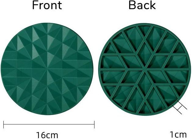 Trend Aura Nordische Silikonmatte als hitzebeständige und rutschfeste Küchenunterlage in Grün, B/T/H: 16 x 16 x 1 cm - Bild 1
