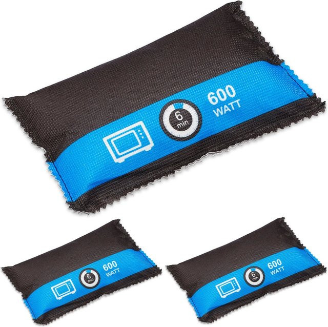 Relaxdays Auto Luftentfeuchter 3er Set aus wiederverwendbarem Silica-Gel in Schwarz und Blau, B/T/H: 3,5 x 18 x 10,5 cm - Bild 1