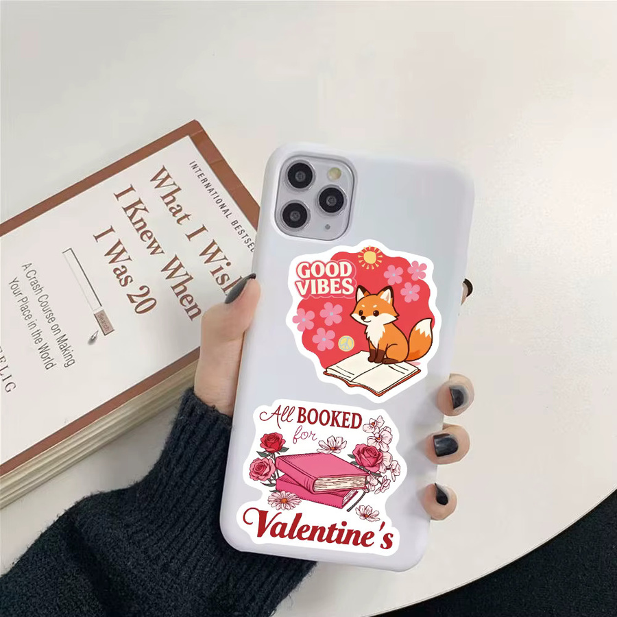 50 Stück Cartoon-Aufkleber im Valentinstag-Design in Rosa für Scrapbook und Dekoration - Bild 2