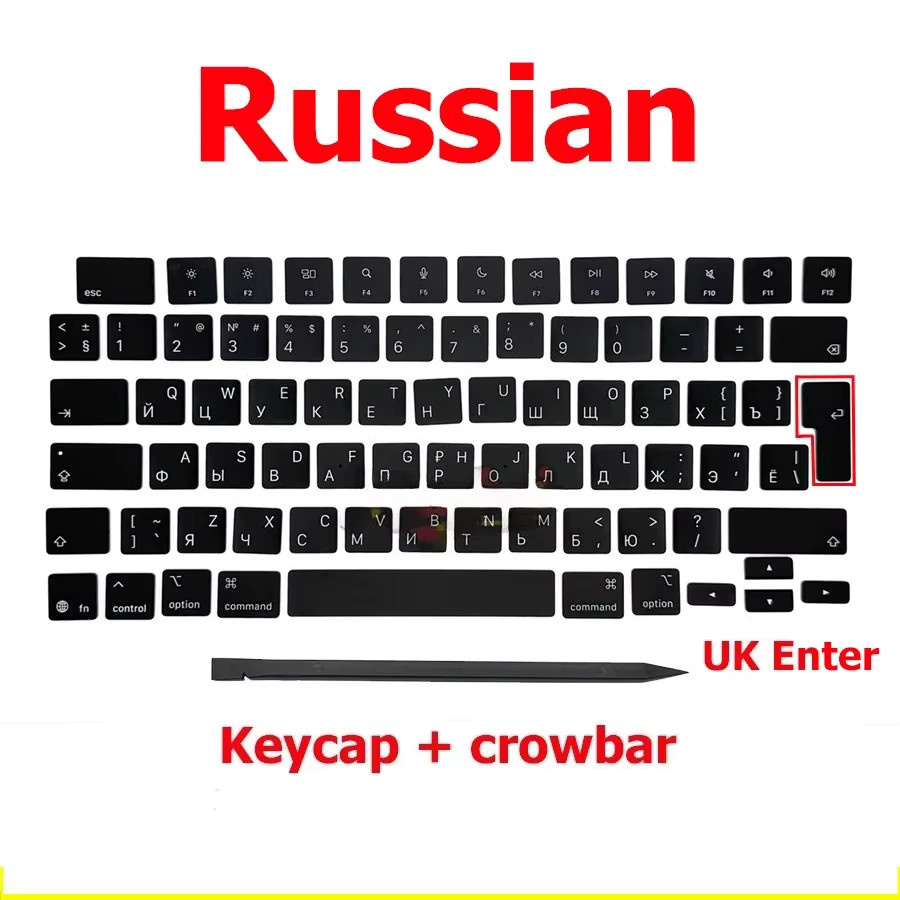 Apple M4 Tastenkappen in Schwarz für MacBook Air 13 und 15 Zoll Modelle A3240 und A3241 zur Tastaturreparatur - Bild 2