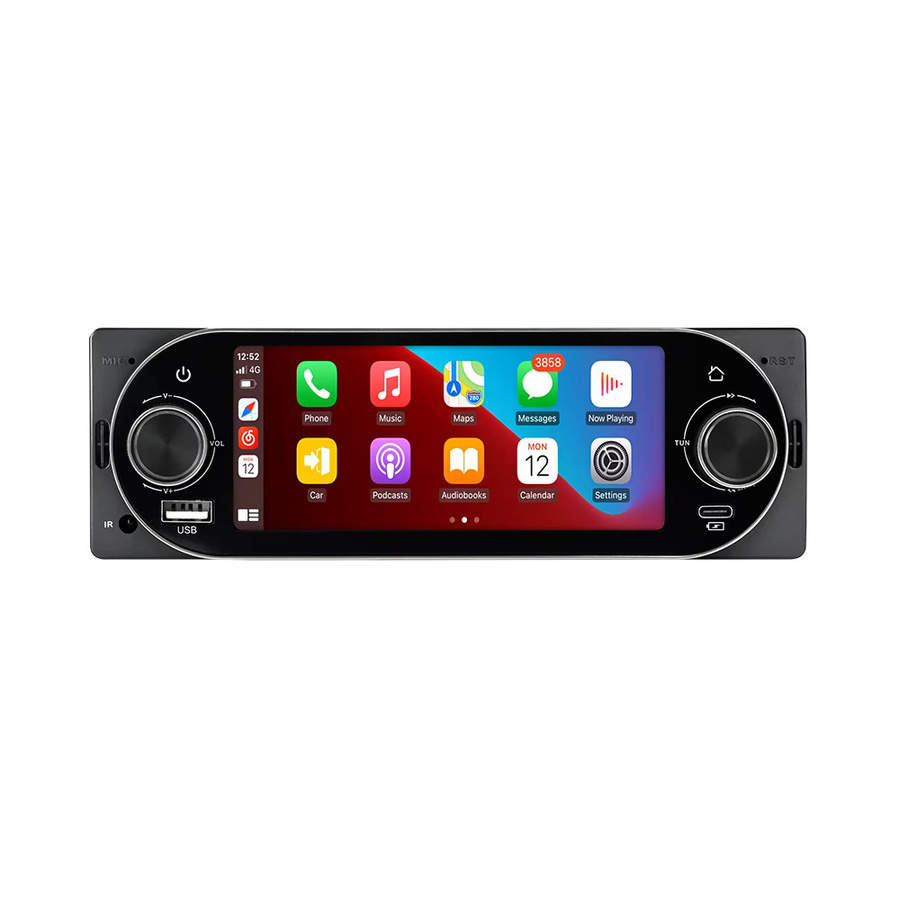 NaviFly Android 13 Universal 1Din Auto-Radio mit 5,2 Zoll Doppelknopf-Bildschirm, 2GB RAM, 64GB Speicher, kabelloses CarPlay, GPS, Bluetooth und FM in Schwarz - Bild 4