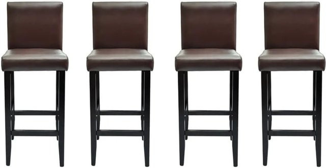 Set aus 4 vidaXL Barhockern in Dunkelbraun aus Kunstleder im klassischen-eleganten Design - Bild 1
