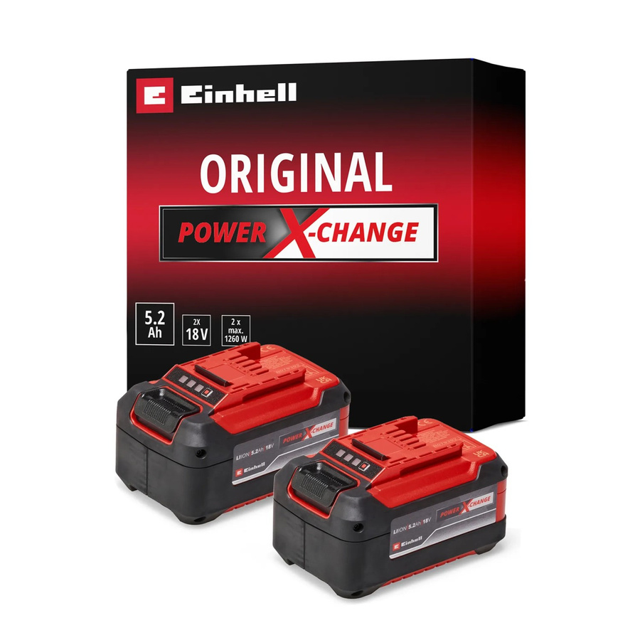 Einhell Power X-Change Akku Twinpack 2x 18V 5,2Ah PXC in Schwarz-Rot - Bild 2