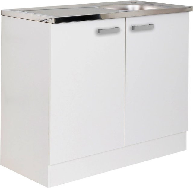 Optifit Küchen-Spülenunterschrank Salo214 mit Spülenauflage, Weiß, B/T/H: 100 x 50 x 85 cm - Bild 1