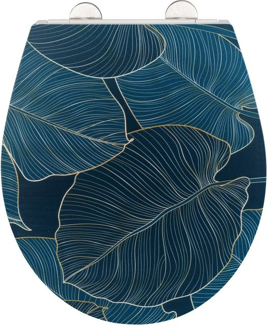 Wenko Premium WC-Sitz Big Leaves aus Duroplast mit Absenkautomatik in Green, White, Yellow, Gold und Blue - Bild 1