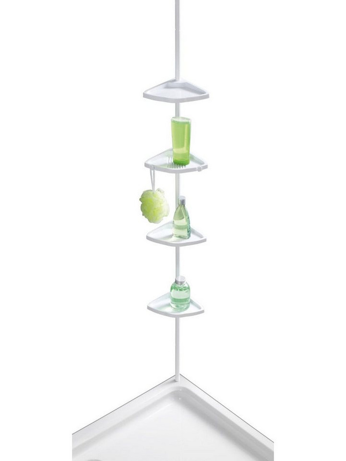 Wenko Teleskop-Duschecke Easy Aluminium Duschregal in Weiß - Bild 1