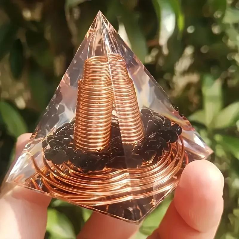 Orgonit-Pyramide mit Obsidian von Yiran Furniture zur Energiebalance für Yoga und Home Office Dekoration - Bild 2
