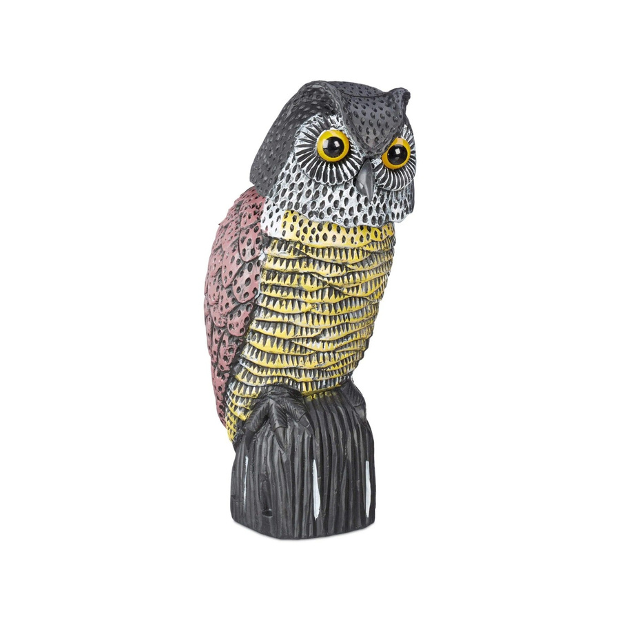 Relaxdays Vogelschreck Eule aus Kunststoff in Mehrfarbig mit Standfuß und wackelndem Kopf, Höhe: 38 cm, Breite: 16 cm, Tiefe: 18 cm - Bild 2