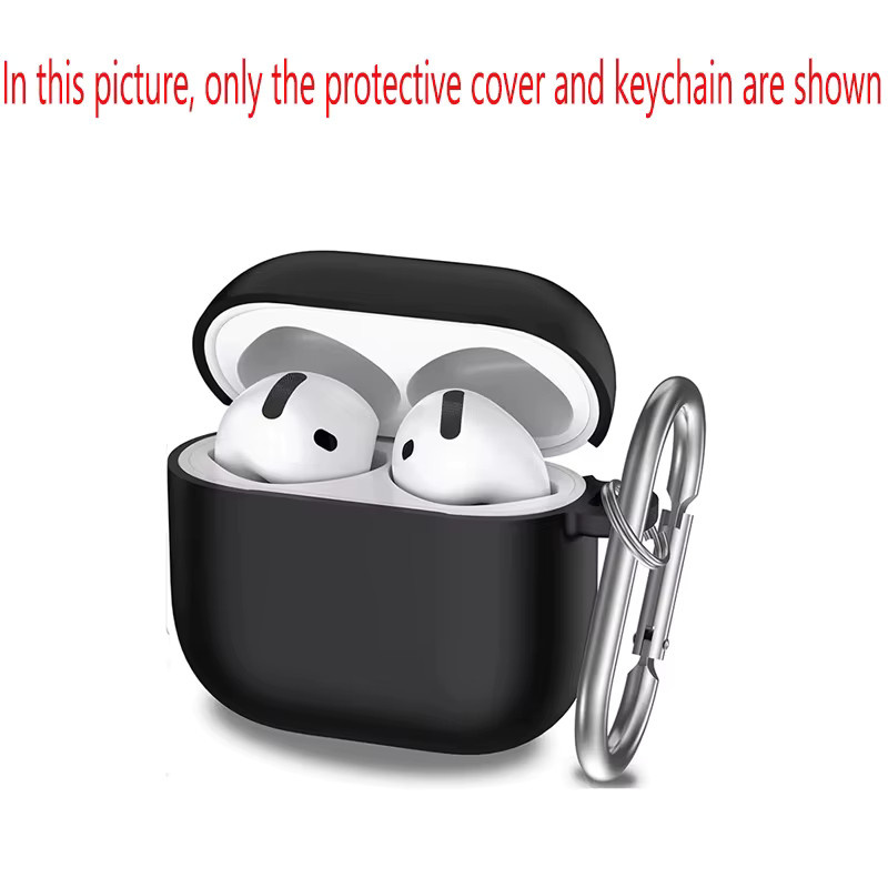 Silikon-Kopfhörerhülle für Apple AirPods 4 in Schwarz mit Haken - Bild 4