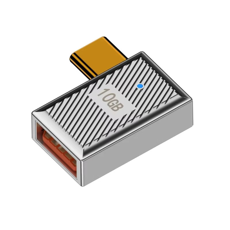 BSN USB Typ-C U-Form Winkeladapter Silber 120W 6A 10Gbps Schneller Datenkonverter und Ladeadapter - Bild 2