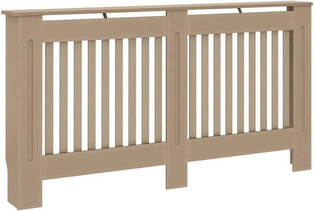 vidaXL Heizkörperverkleidung in Beige mit modernem Latten-Design aus MDF, B/T/H: 152 x 19 x 81,5 cm - Bild 1