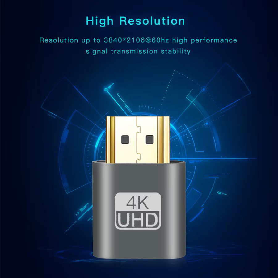 Kebidumei VGA Virtueller Display-Adapter HDMI-kompatibel 1.4 DDC EDID Dummy-Stecker Headless Ghost Display Emulator Videokarten-Blockierplatte in Silber - Bild 3