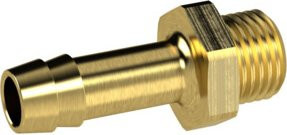 Riegler Einschraubschlauchtülle aus Messing in Gold, G 1/2, für Schlauch LW 6 mm, SW 24 - Bild 1