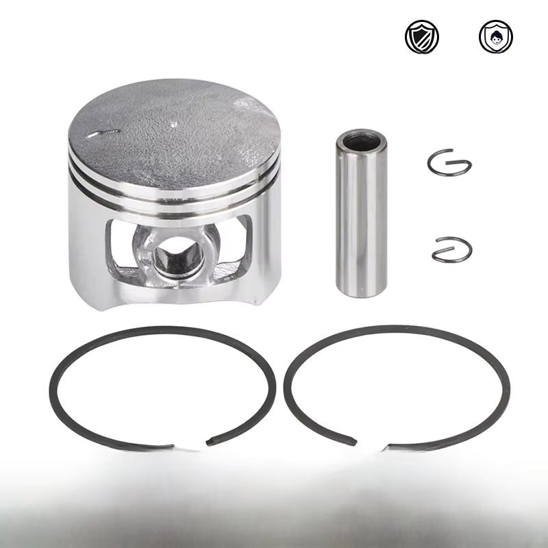 XCAN Kettensägen-Kolbensatz in Silber, passend für 5800 und 58CC Kettensägen, Zylinderkolbensatz mit Stiftring-Set, 45 mm - Bild 7