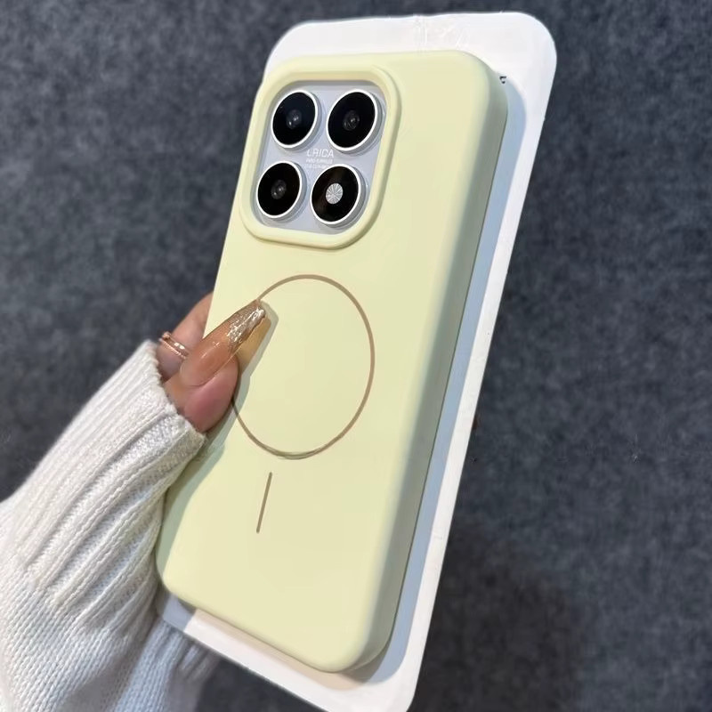 Magnetische Flüssigsilikonhülle für Xiaomi 17 mit Linsenschutz und stoßfestem Design in Bunt - Bild 2