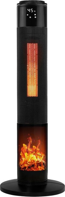 Tronitechnik PTC Turmheizer Keramikheizer Elektrokamin mit Kaminfeuer-Effekt, 2000 Watt, Schwarz - Bild 2