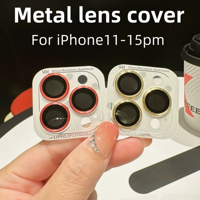 2-3 Stück Metall Ring Kamera Objektiv Schutz für iPhone 12 13 14 15 Pro Max Mini und Plus in Blau und Silber - Bild 1