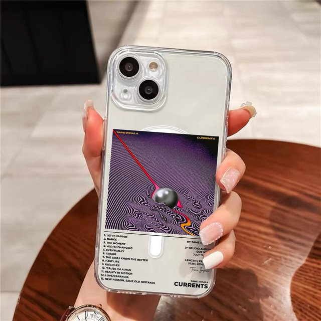 T-Tame Impala Handyhülle für Apple iPhone 17 16 15 14 13 12 Pro Max Plus Transparent Magnetisch und Kabelloses Laden Kompatibel - Bild 1
