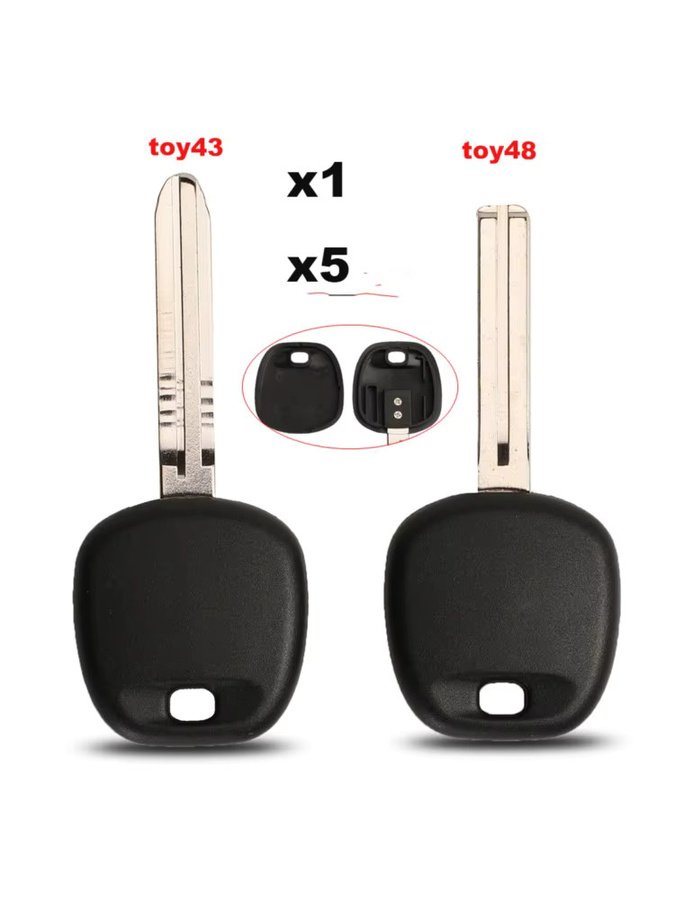 Jingyuqin Blank Transponder Schlüssel Shell für Toyota RAV4 Prado Corolla Camry Reiz Highlander Yaris in Schwarz - Bild 3