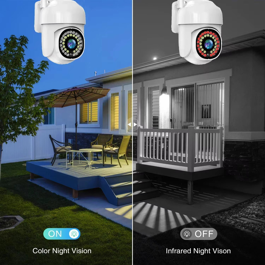 Yoosee PTZ IP Kamera Outdoor Wasserdicht mit 5MP Auflösung, Nachtsicht, Auto Tracking und Zwei-Wege-Audio in Weiß - Bild 4