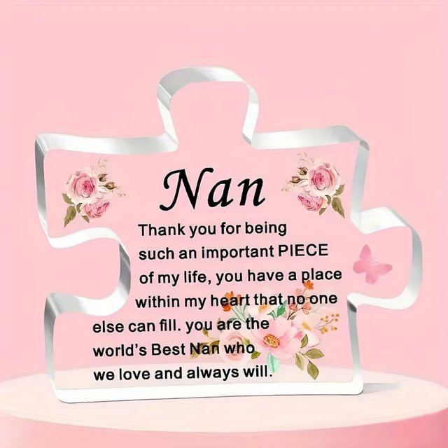 Heartfelt Nan Acryl-Puzzleteil mit Blumenmuster - Bild 1