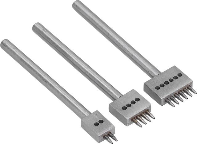 TOMTOP JMS Leder Perforierwerkzeug Set mit Silberzahn, 3 Stück, Grau, 4mm - Bild 1