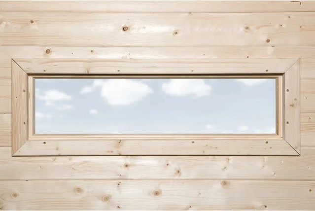 Weka Zusatzfenster für Gartenhäuser aus Holz und Glas in Beige, B x H: 125 x 40 cm für Wandstärken von 21 bis 28 mm - Bild 1