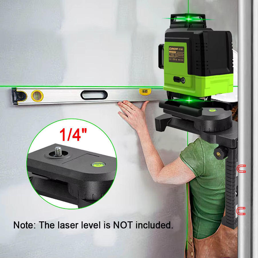 CLUBIONA Magnetische Wandhalterung für Lasergeräte, 360 Grad rotierbar, Schwarz, Wandmontage mit 1/4 Zoll und 5/8 Zoll Gewinde - Bild 6