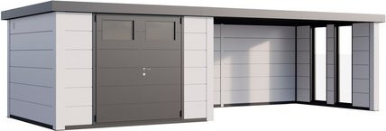 Telluria Gerätehaus Classico 3030 Lounge XL Rechts mit Fenster in Weiß, B/H/T: 762 x 238 cm - Bild 1