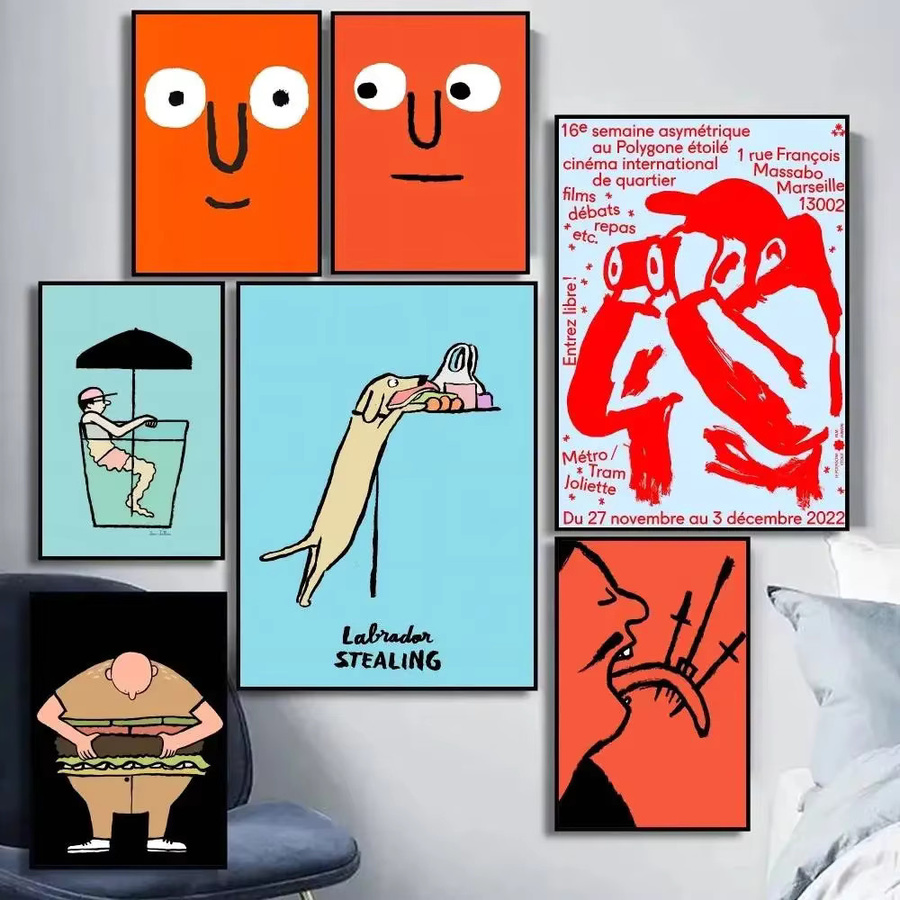 Potdemiel Abstrakter J-Jean Art Jullien HD Poster Aufkleber Wasserdichtes Wanddekor für Haus und Bar - Bild 2